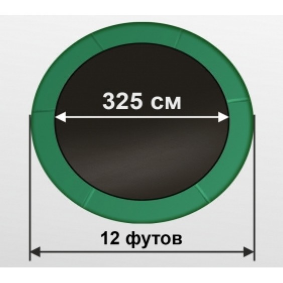 Батут ARLAND 12FT с внутренней сеткой и лестницей Dark green