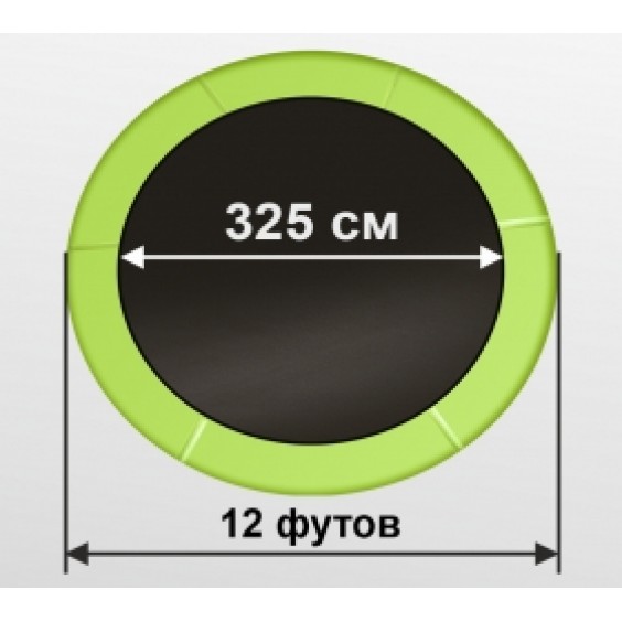 Батут ARLAND 12FT с внутренней сеткой и лестницей Light green