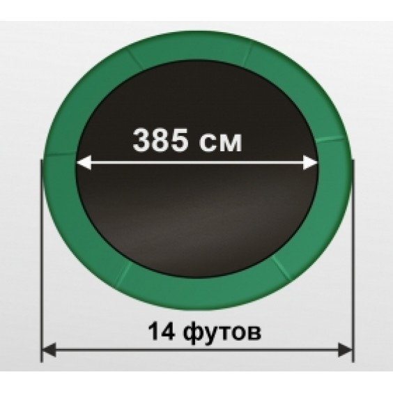 Батут ARLAND 14FT с внутренней сеткой и лестницей Dark green