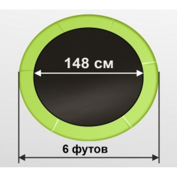 Батут ARLAND 6FT с внутренней сеткой и лестницей Light greene