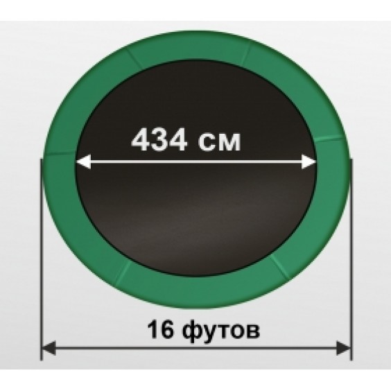 Батут ARLAND 16FT с внутренней сеткой и лестницей Dark green