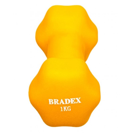 Гантель Bradex неопреновая 1 кг, желтая SF 0540