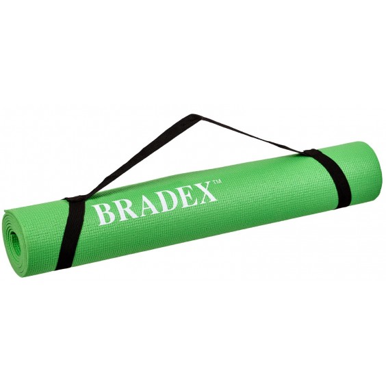 Коврик для йоги Bradex 183х61х0,4 зеленый с переноской SF 0694