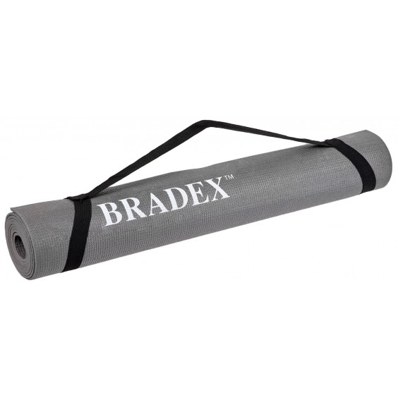 Коврик для йоги Bradex 190х61х0,5 серый с переноской SF 0695