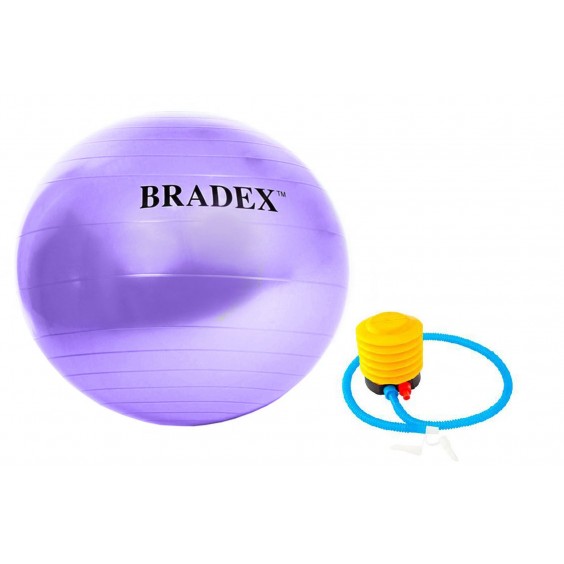 Мяч для фитнеса Bradex ФИТБОЛ-75 с насосом фиолетовый SF 0719