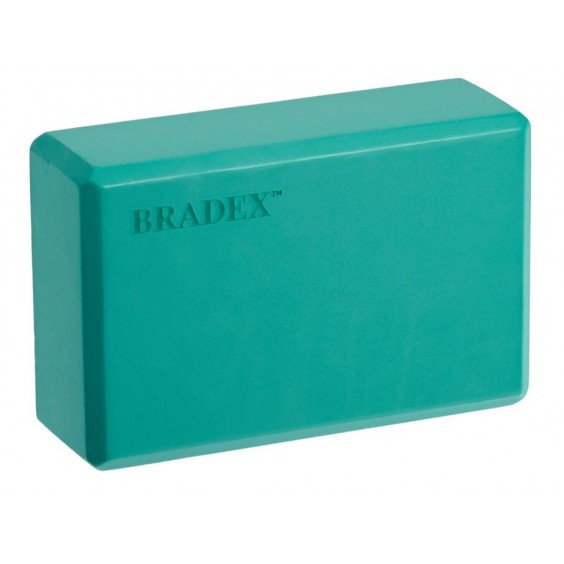 Коврик для йоги Bradex с блоком 173х61х0,3 бирюзовый, чехол в подарок  SF 0807