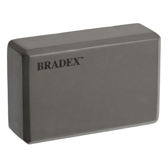 Коврик для йоги Bradex с блоком 173х61х0,3 серый, чехол в подарок  SF 0806