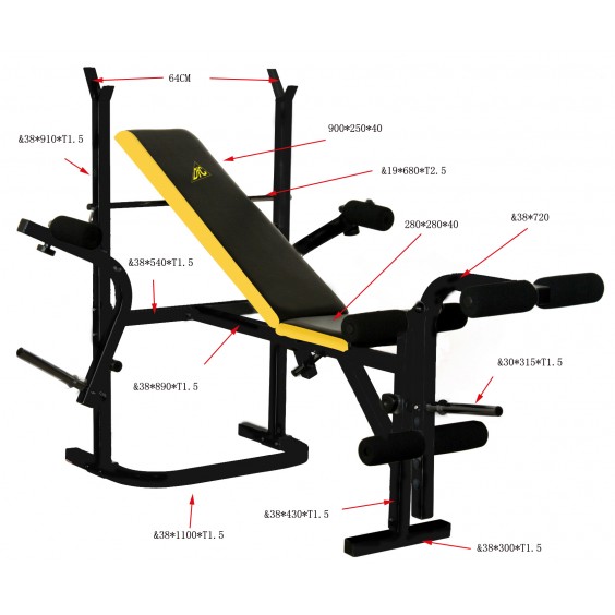 Тренажер DFC D002 скамья со стойками под штангу