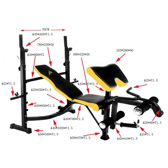 Тренажер DFC D7828 скамья со стойками под штангу