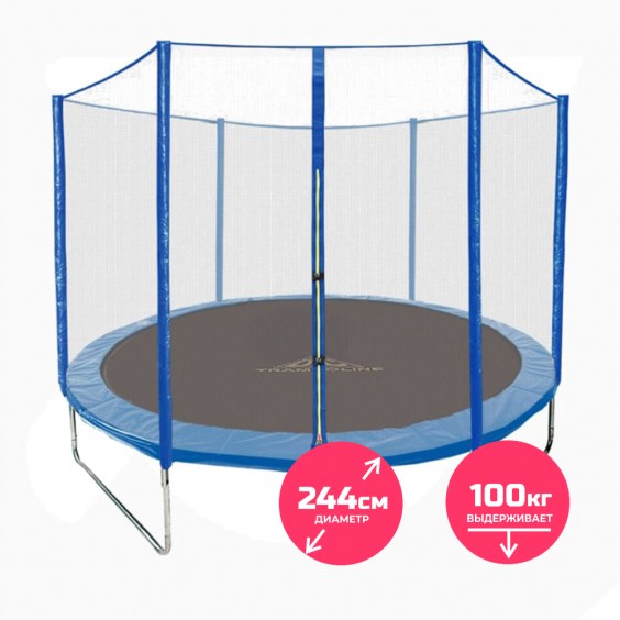 Батут DFC TRAMPOLINE FITNESS 8 футов с сеткой 8FT-TR-B