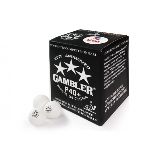 Мячи теннисные Gambler p40+ ball, 36 шт GP40B63