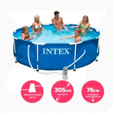 Бассейн каркасный INTEX круглый 305х76 см с фильтр-насосом 28202NP