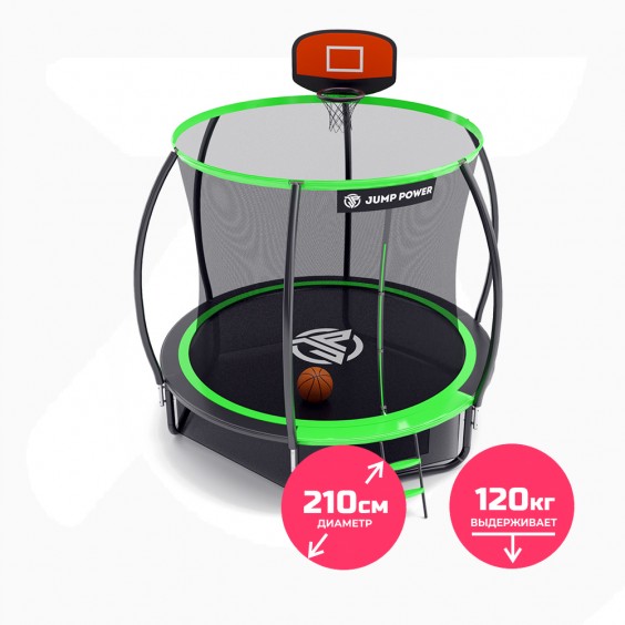 Батут Jump Power Pro Inside Basket 8 ft green