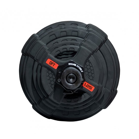 Штанга Original FitTools олимпийская 128 кг диски с 2мя хватами черный FT-2HGSET-128-BLACK