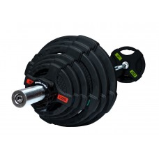 Штанга Original FitTools олимпийская 128 кг диски с 2мя хватами хром FT-2HGSET-128-CHROME