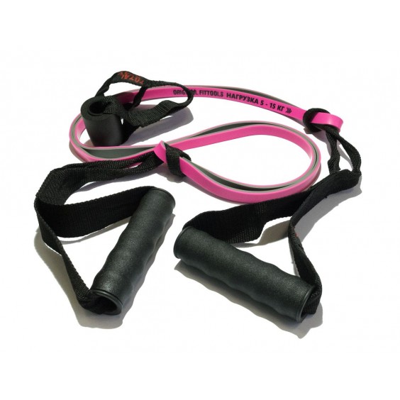Комплект двуцветных эспандеров Original FitTools 208 см 3 шт с аксессуарами FT-3COLOR-SET