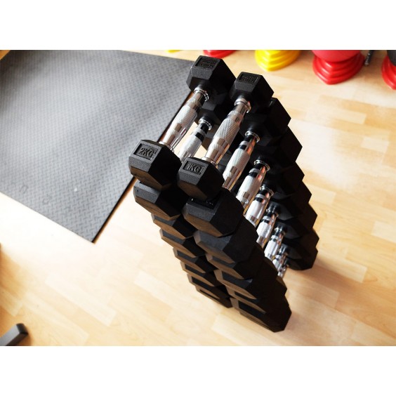 Набор гантелей Original FitTools гексагональных 16 пар 1-25 кг FT-HEX-SET-335