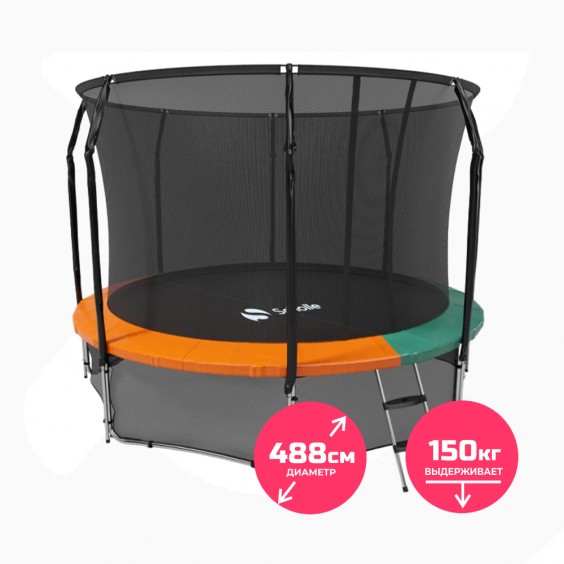 Батут Scholle Space Twin Green/Orange 16FT 4.88м