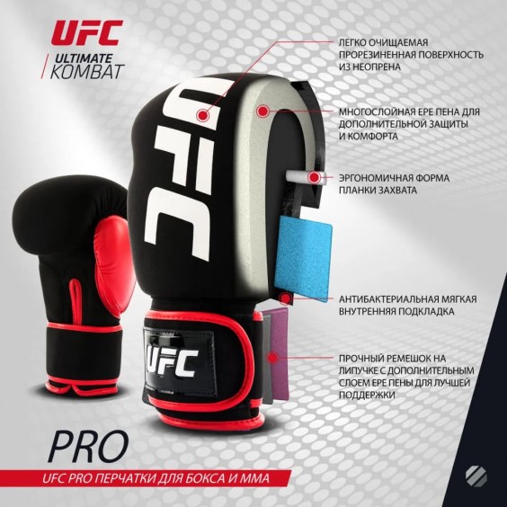 Перчатки UFC для бокса и ММА черные L UHK-75008