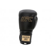 Перчатки UFC премиальные тренировочные перчатки на липучке черные 12 Oz UHK-75048