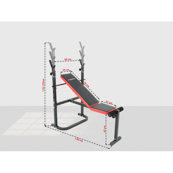 Скамья Unixfit силовая со стойками BENCH 120