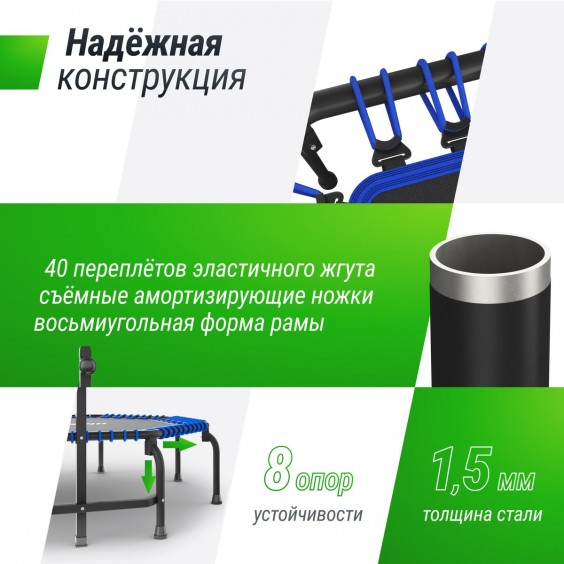 Батут Unixfit line FITNESS Premium 127 см Blue