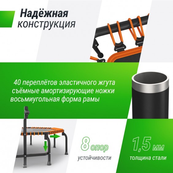 Батут Unixfit line FITNESS Premium 127 см Orange