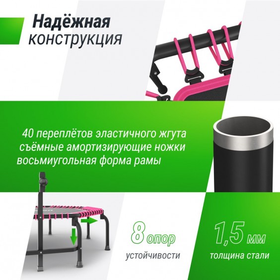 Батут Unixfit line FITNESS Premium 127 см Pink