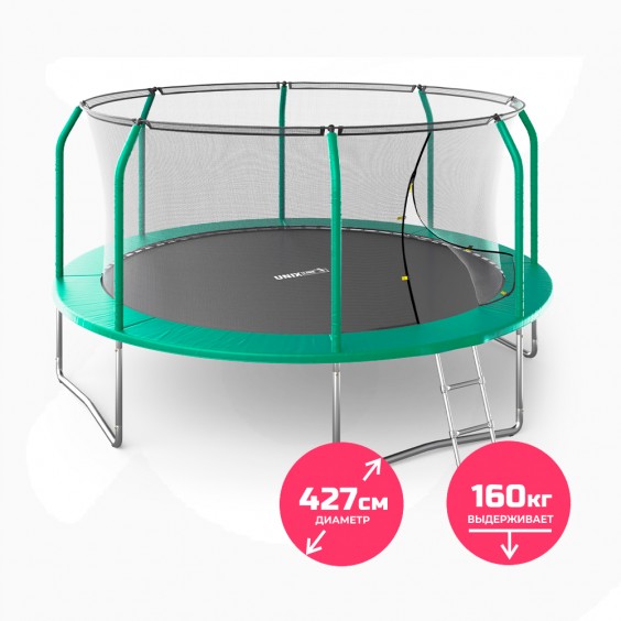 Батут Unixfit line SUPREME BASIC 14 ft green TRUSUB14G